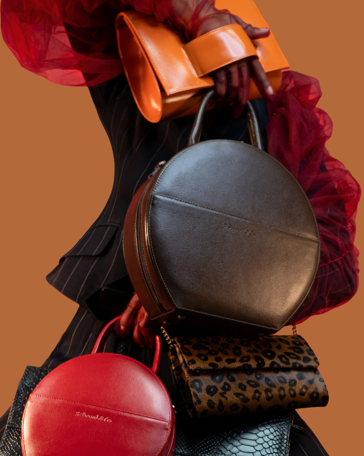 Dani Foldover Clutch - Orange / Pink Zipper – P. Sherrod & Co.