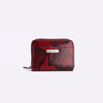 Ava Mini Wallet Embossed - Red Snake