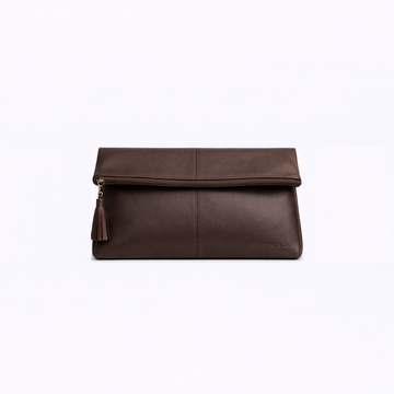 Dani Foldover Clutch - Chocolate Brown