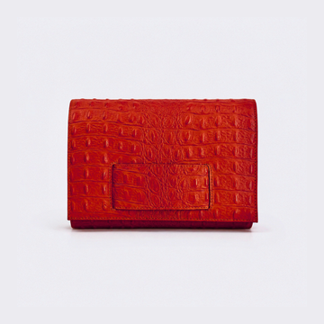 KD Hand Clutch / Embossed - Red Croc