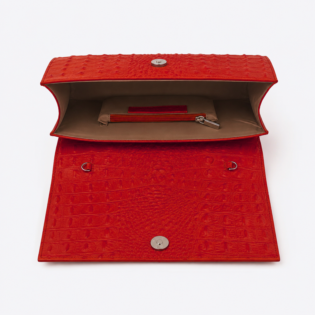 KD Hand Clutch / Embossed - Red Croc