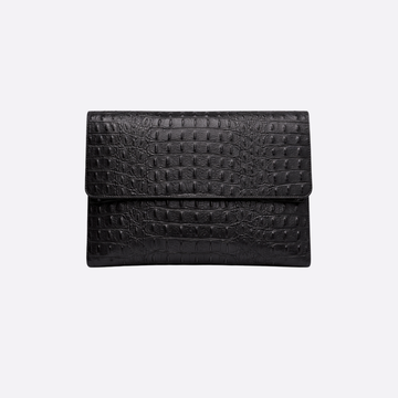 Madison Clutch / Embossed - Black Croc