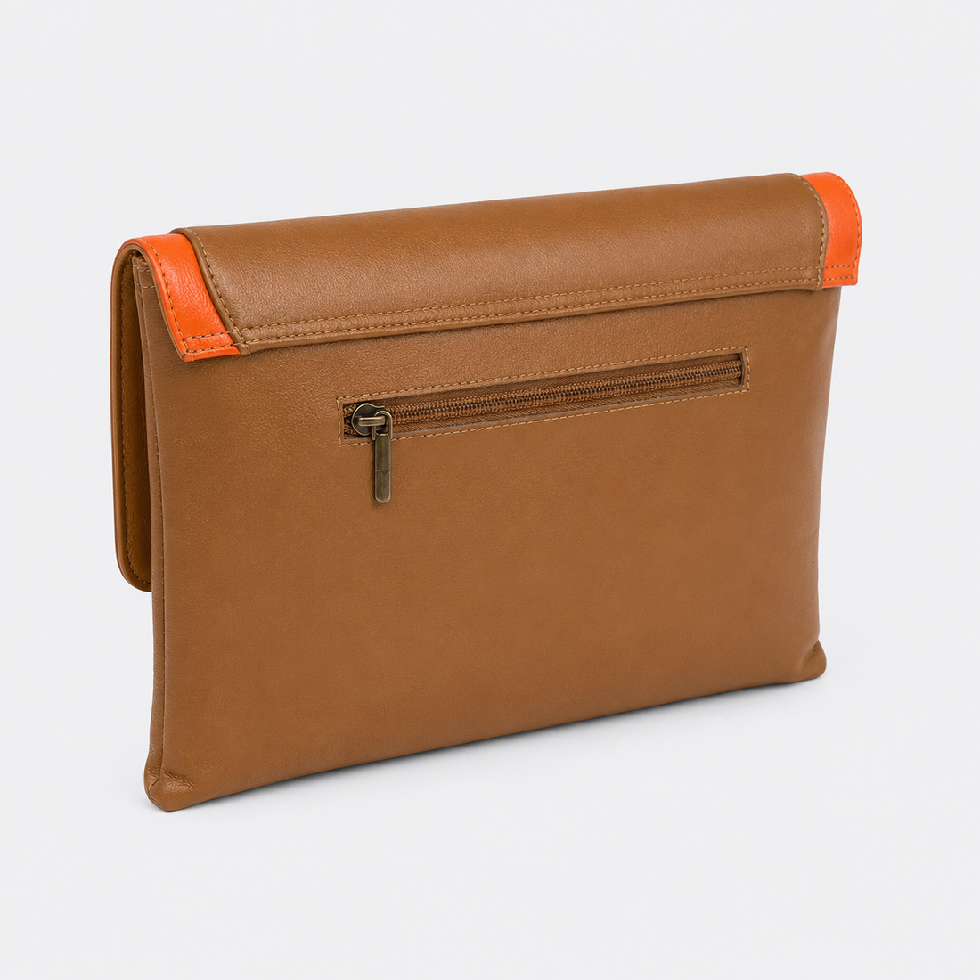 Madison Clutch - Iced Coffee/Orange
