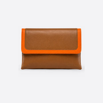 Madison Clutch - Iced Coffee/Orange