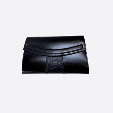 Miriam Clutch - Black Python Accent
