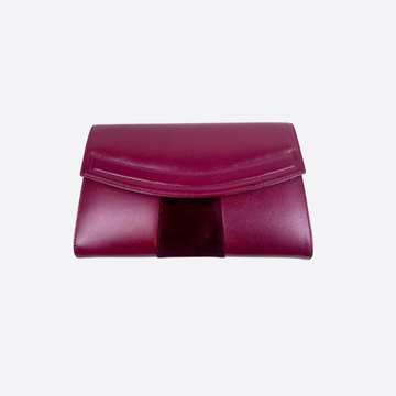 Miriam Clutch - Burgundy Suede  Accent