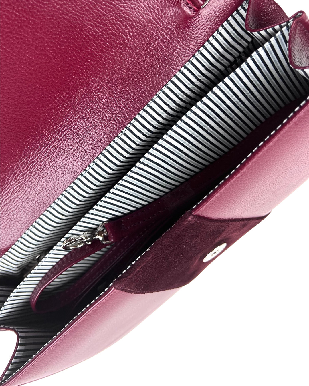 Miriam Clutch - Burgundy Suede  Accent
