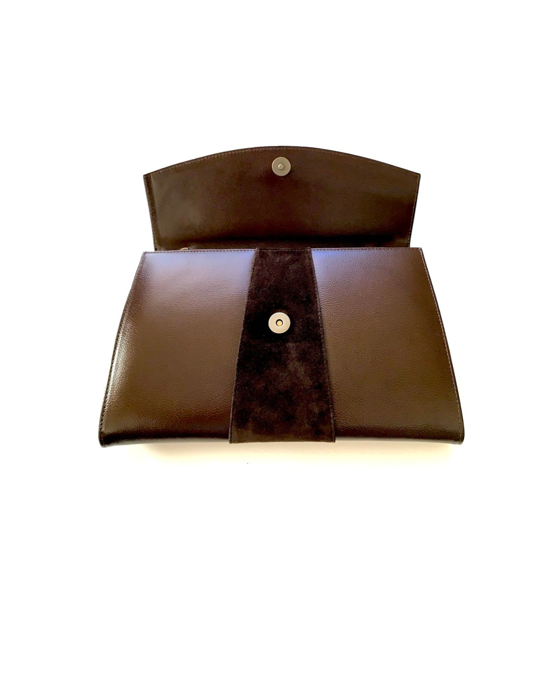 Miriam Clutch - Chocolate Suede Accent