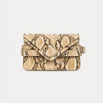 Sadie Belt Bag / Embossed - Cream Boa Snake Print