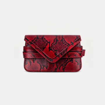 Sadie Belt Bag / Embossed - Red Boa Snake Print